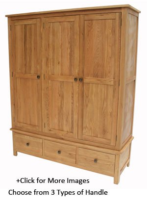 Oxford oak Triple Wardrobe 