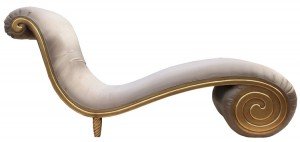 Decadent Gold leaf upolstered Chaise Longe