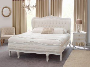 French white painted button bed