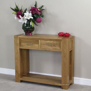 Chunky oak console table