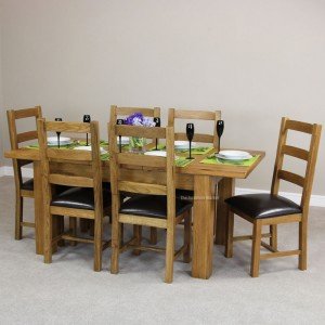 rustic oak dining table set