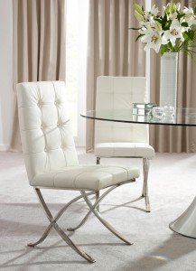 White Barcelona Dining Chairs