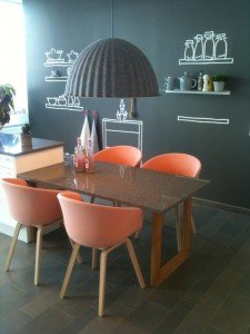 Peach dining chairs