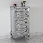 French silver leaf chest of drawers