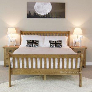 Cheshire oak double sleigh bed - Front view