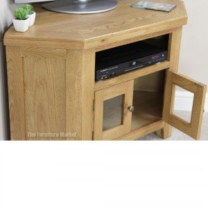 Cheshire oak corner TV unit - side view