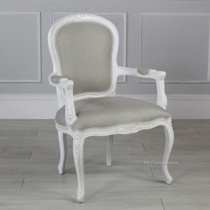 French white occasional armchair.