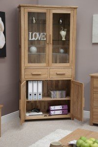 Opus solid oak display storage cabinet - internal view