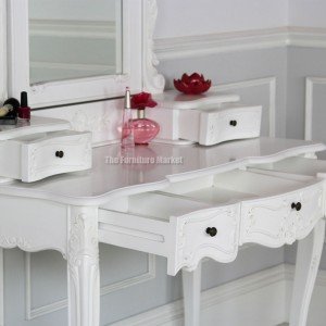 French Chateau dressing table set - open