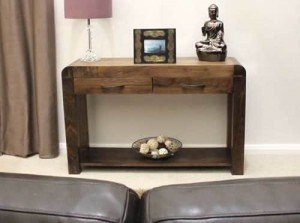 Shiro Walnut Console Table - Front