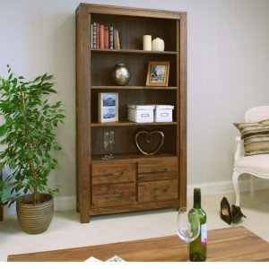 Mayan walnut four drawer bookcase