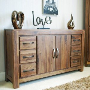 Mayan walnut 6 drawer sideboard