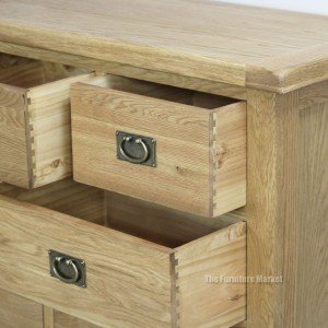 Cheshire oak 3 over 4 drawer chest - close up