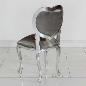 French Silver Leaf 'Heart' Chair - Back View