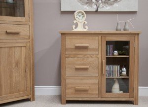 Opus solid oak small glazed chest