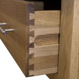 Opus oak console table - drawers