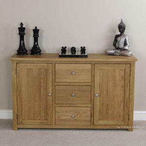 New England Solid Oak Large Sideboard - Front