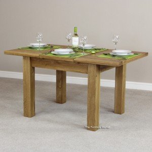 New England Solid Oak Small Extension Table