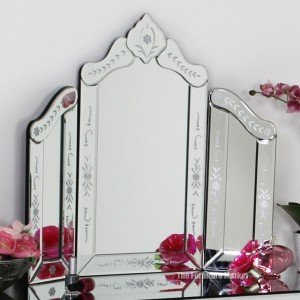 Venetian Mirrored Edged Dressing Table Mirror