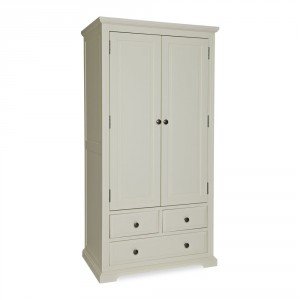 Windsor White Painted Gents Double Wardrobe with 3 Drawers