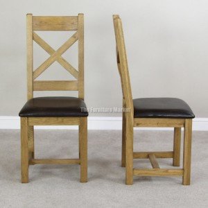 Cheshire Oak Cross back Dining Chair - Side View 