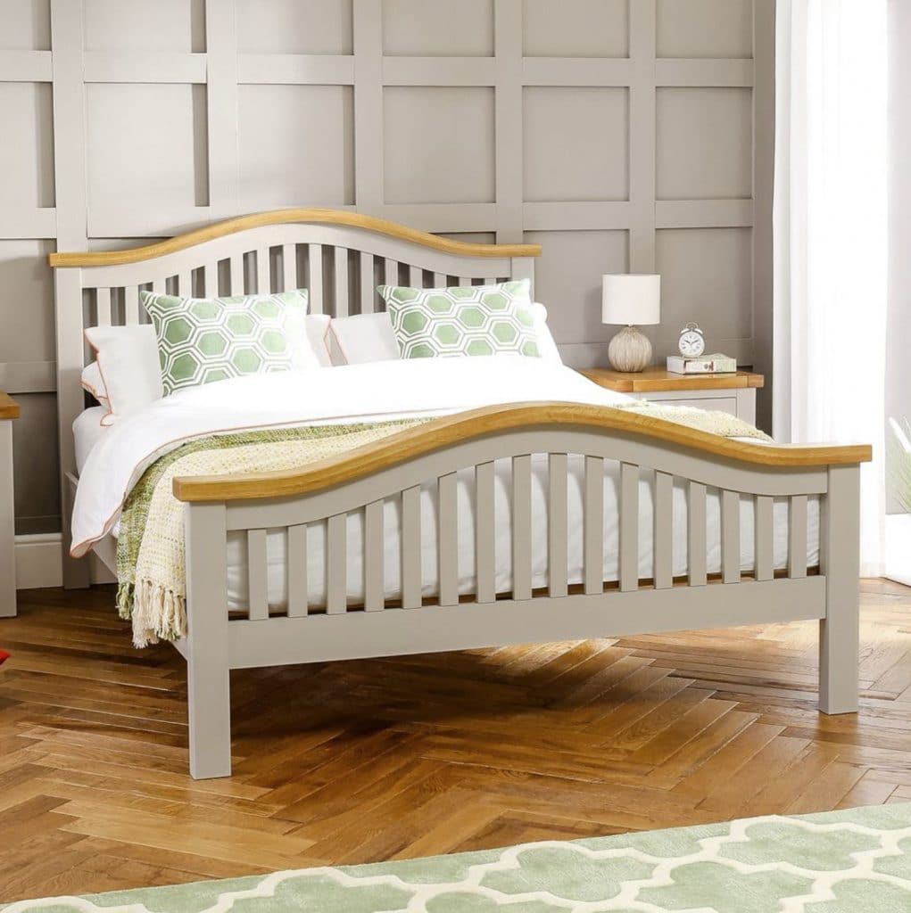 Downton grey painted arch rail double size bed