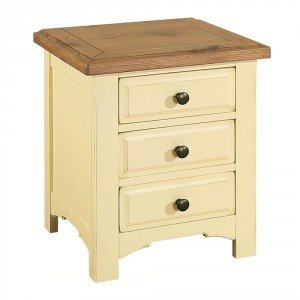 Cottage Cream Painted 3 Drawer Bedside