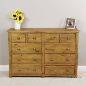 Oxford Solid Pine Large 10 Drawer Multi Chest