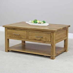 New London Solid Oak Two Drawer Coffee Table