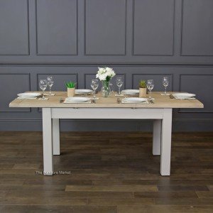 Grey Stone Painted Medium Extending Dining Table