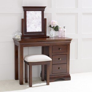 French Hardwood with Mahogany Stain Dressing Table Set