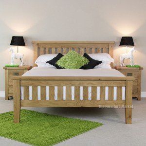 Cheshire Oak 4ft 6in Double Bed - Front