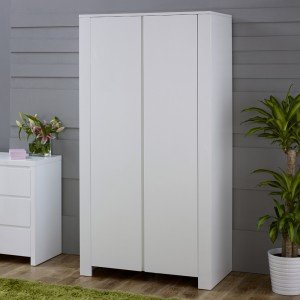 White High Gloss Double Wardrobe