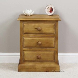 Cheshire Solid Pine 3 Drawer Bedside 