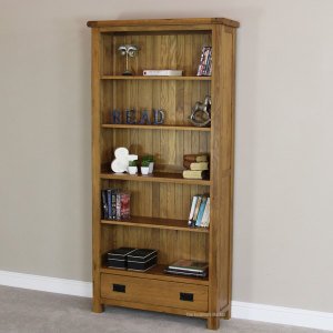 Rustic Oak Large Bookcase