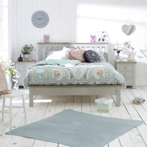 Grey Stone Painted 5ft King Size Bed