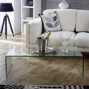 Geo-Glass Clear Rectangular Coffee Table