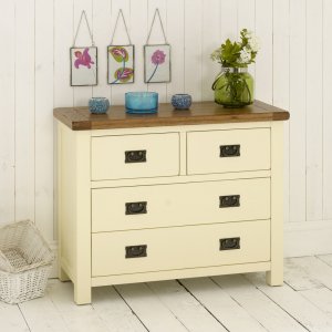 Country Cream Painted 2 over 2 Chest 