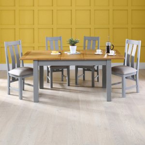 Manor Grey Painted Dining Table and 4 x Dining Chair Set