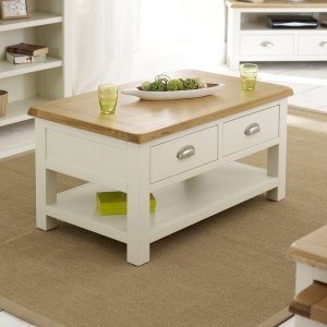 Cotswold Cream Painted 2 Drawer Coffee Table