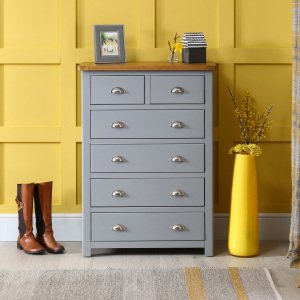 Manor Grey Painted 2 over 4 Drawer Chest