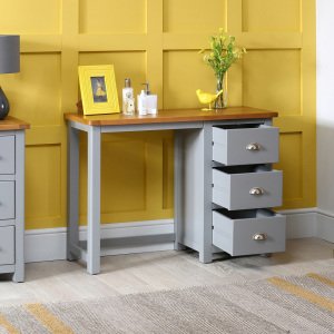 Manor Grey Painted Dressing Table Set - Open