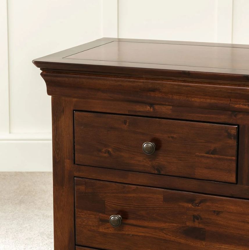 Mahogany stained chest made from high-quality hardwood