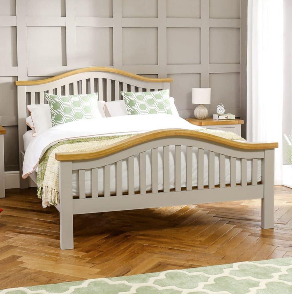 Downton Grey Painted Arch Rail 4ft 6in Double Size Bed