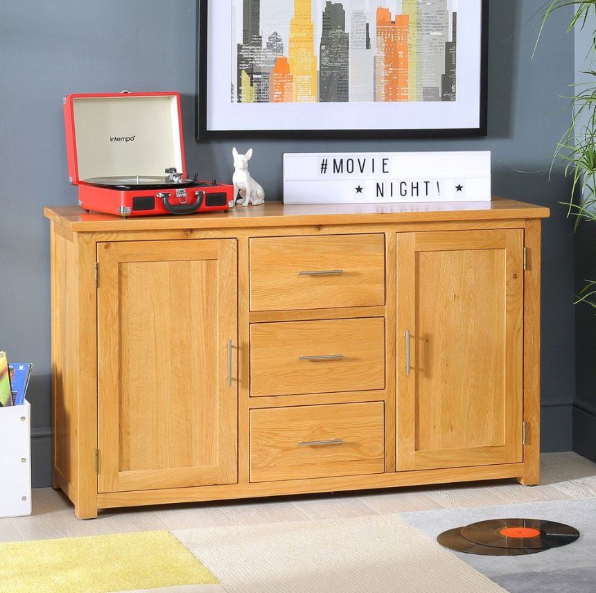 An Oak Sideboard with a Modern Twist: the London Solid Oak Large Sideboard