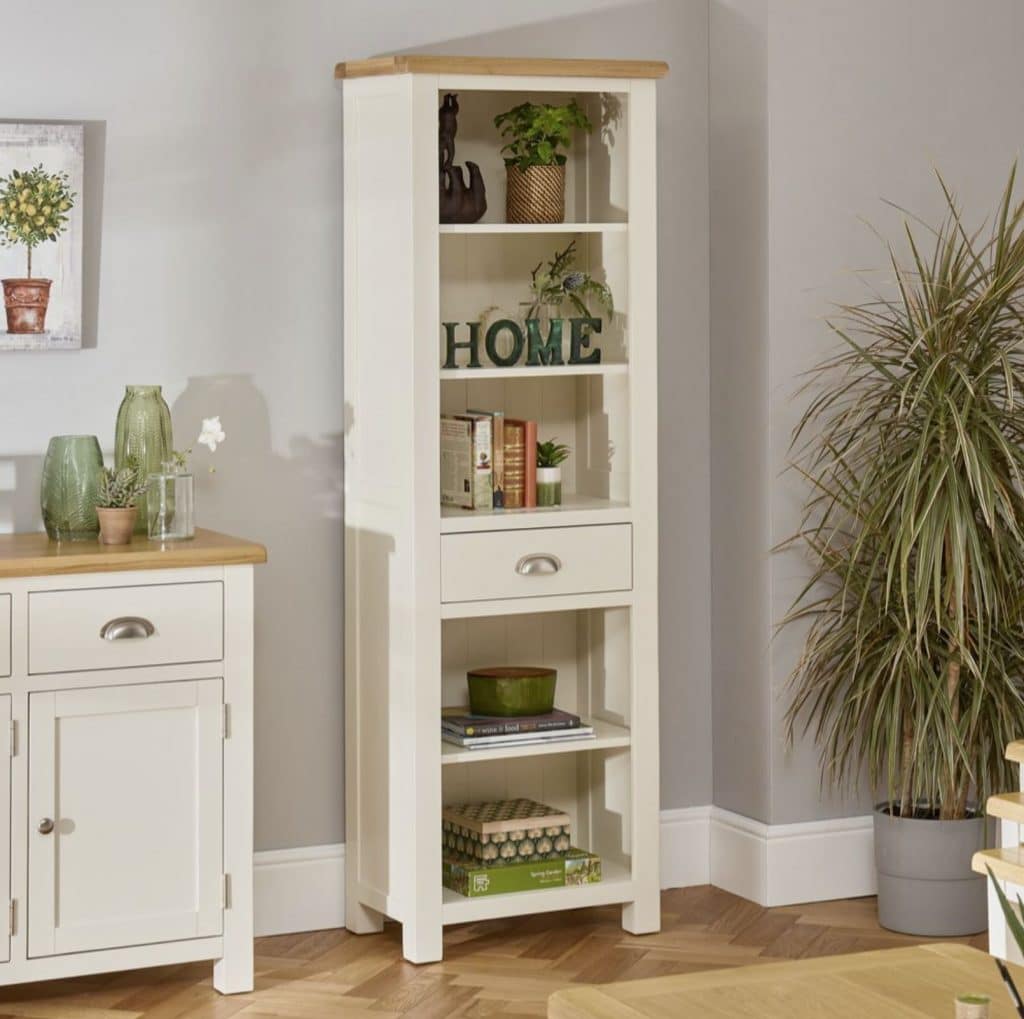 Cotswold Cream Painted Narrow Bookcase