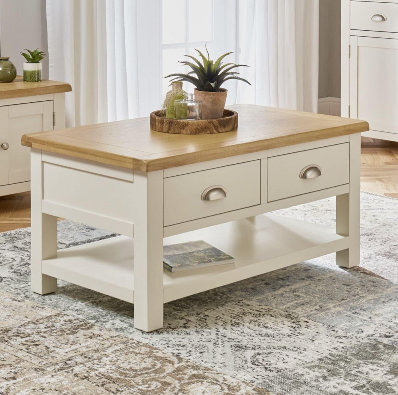 Your New Lounge Centrepiece: The Cotswold Cream 2 Drawer Coffee Table