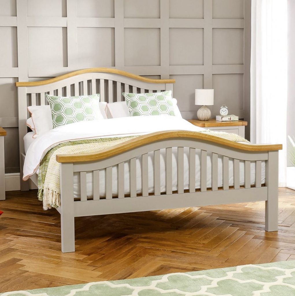 Downton grey painted arch-rail double-size-bed