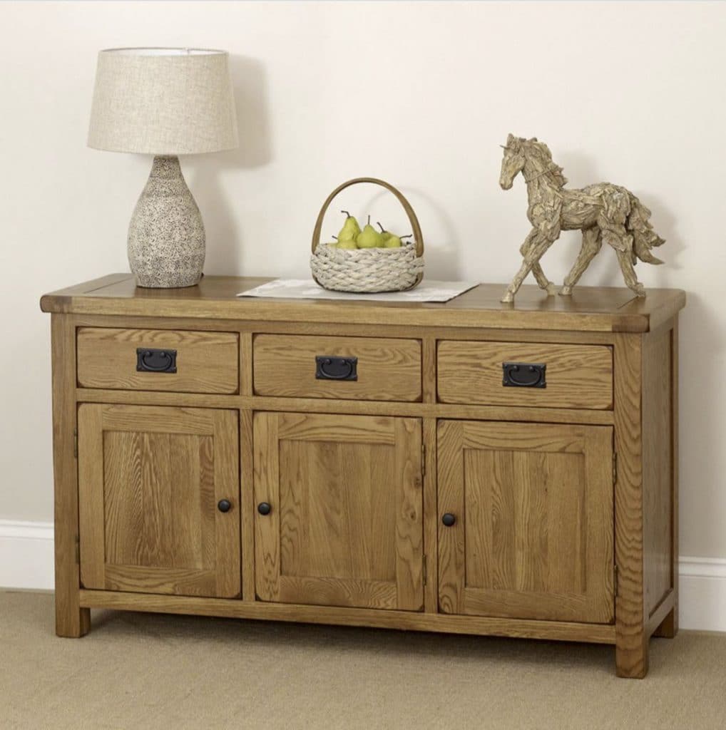 Rustic oak large sideboard