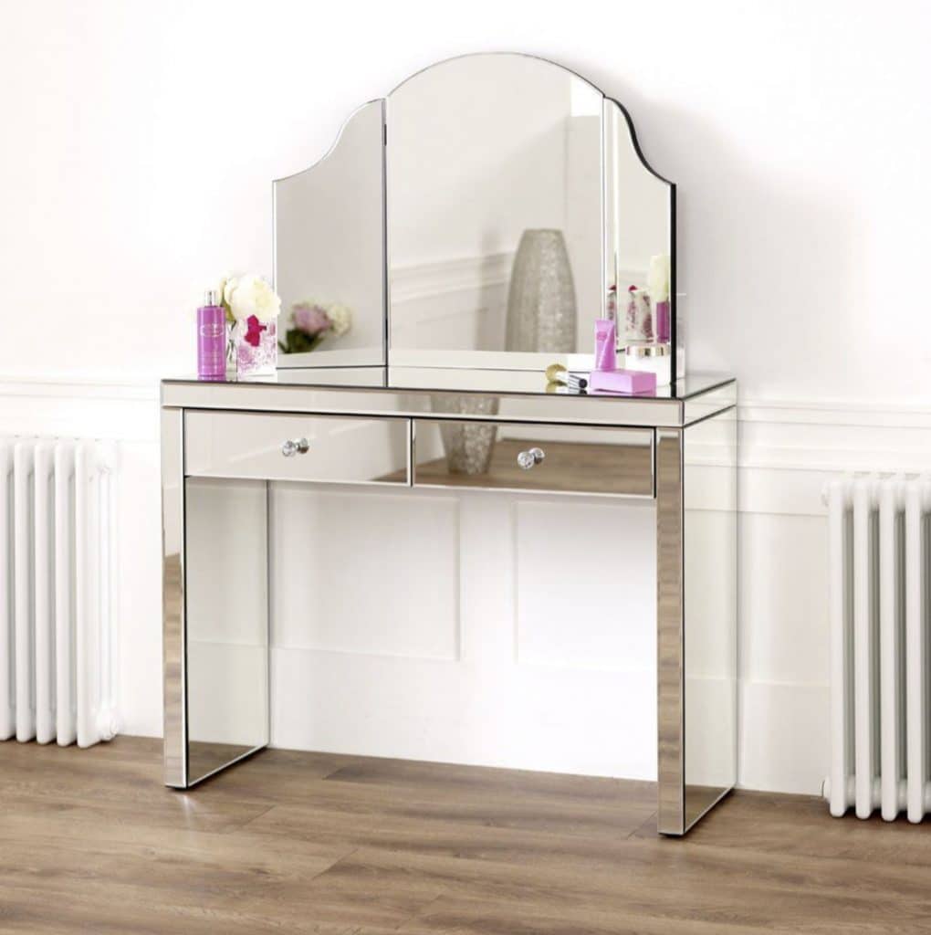 Venetian Mirrored Dressing Table Set